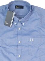 Fred Perry Button - Down Kurzarmhemd M3531 111 Mid Blue...