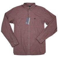 Fred Perry Herren Button Down Langarmhemd Microcheck...