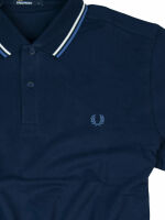 Fred Perry Herren Polo Shirt M3600 885 Carbon Blue Navy Weiß Hellblau 7086