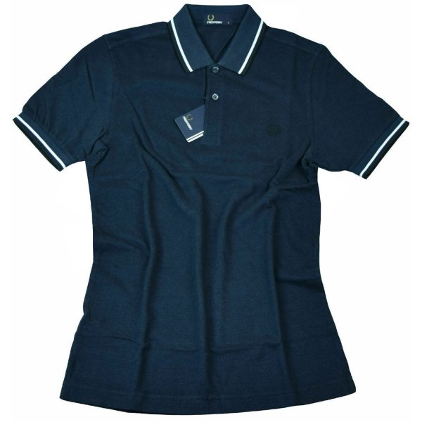 Fred Perry Herren Polo Shirt M3600 D45 Navy / Weiß / Schwarz Service Blue 5768