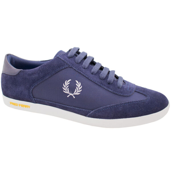 Fred Perry Herren Schuh Turnschuh Sneaker B9057 Brooklyn Nylon Suede Navy 5523