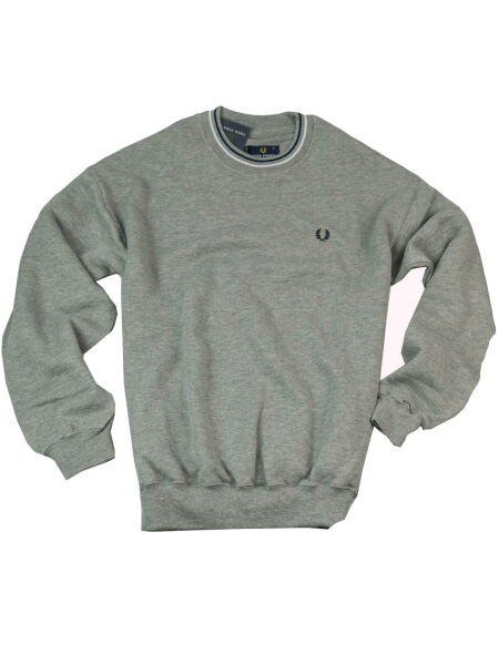 Fred Perry Herren Sweatshirt Pullover Rundhals Grau Männer Vintage 5094