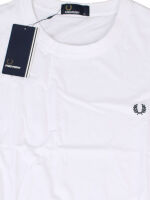 Fred Perry Herren T-Shirt M6332 100 Weiß mit Stick...