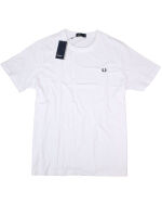 Fred Perry Herren T-Shirt M6332 100 Weiß mit Stick Classic Basic Klassik 5650
