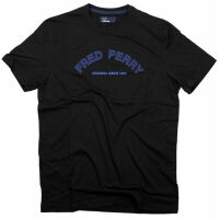Fred Perry Herren T-Shirt Schwarz Tartan M5355 102...