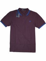 Fred Perry Polo Shirt Poloshirt M3600 F25 Brombeer / Blau Piquee  7340