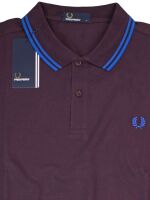 Fred Perry Polo Shirt Poloshirt M3600 F25 Brombeer / Blau Piquee  7340