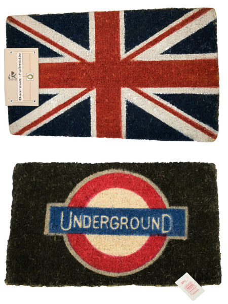Fußmatte Fußabtreter Kokos Cocos Door Mat Union Jack Underground England UK