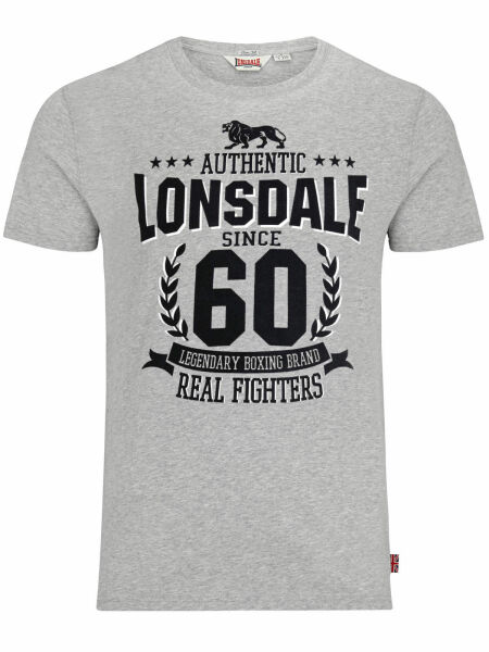 Lonsdale Herren T-Shirt Southfleet 114744 1004 Marl Grey Slim Fit 5221