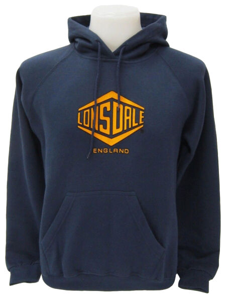Lonsdale Kapuzenpullover Dunkelblau / Gelb Hoodie Diamantlogo Vintage  5059