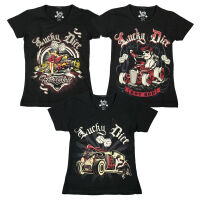 Lucky Dice Damen-T-Shirt Rockabilly Oberteil 50s Pin Up...