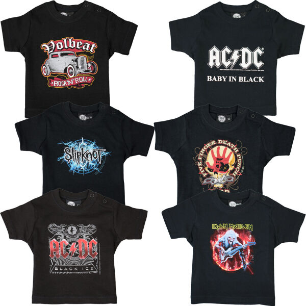 Metal Kids Kinder T-Shirt Bandshirt Merchandise Baby ACDC Motorhead Stones Biker