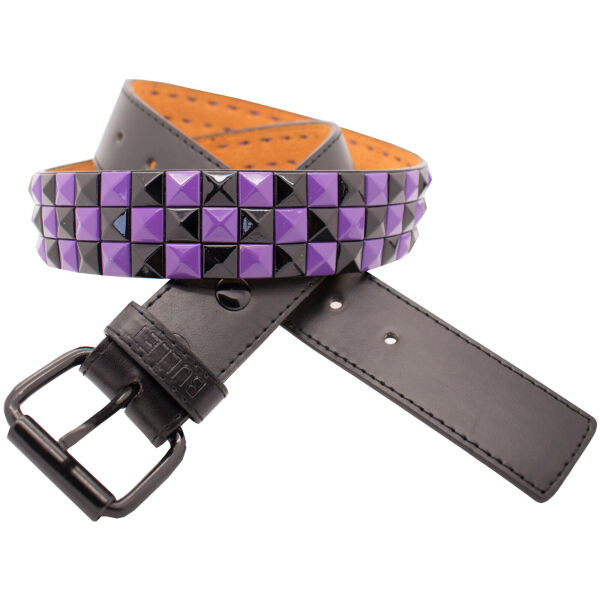 Neu!!! Gürtel Nietengürtel Pyramidennieten Violett Lila Schwarz Ska Muster 5014