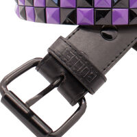 Neu!!! Gürtel Nietengürtel Pyramidennieten Violett Lila Schwarz Ska Muster 5014