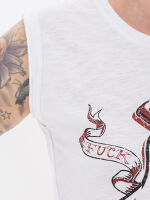 Queen Kerosin Damen Tank Top Fuck The Rules Rockabilly Shirt Weiß Frauen 5067