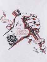 Queen Kerosin Damen Tank Top Fuck The Rules Rockabilly Shirt Weiß Frauen 5067