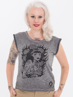 Queen Kerosin Damen Tank Top Shirt Rockabilly Tattoo Girl...