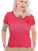 Queen Kerosin Damen T-Shirt Top Speedway Rockabilly Vintage 50s Cherry Rot 5078