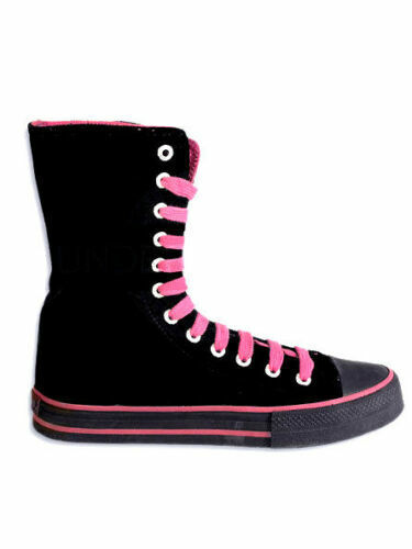 Underground Shoes England Sneaker Turnschuh Samt  Schwarz / Pink 18