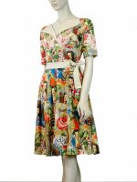 Vanity Project Damen Kleid Beige Pin up Rockabilly Vintage 50er Petticoat 5005