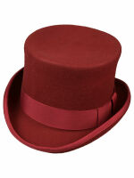 Zylinder Made in England Wolle Rot Top Hat Burgundy...