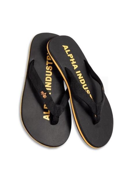 Alpha Industries Badeschlappen | Zehentrenner | Schlappen | Schwarz 5316