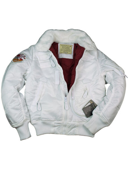 Alpha Industries Damen Jacke Injection Weiß Bomberjacke B15 6088
