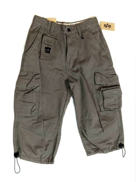 Alpha Industries Herren Kurze Hose Short Oliv Pocket Pant 3/4 Cargohose 5307 30