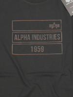 Alpha Industries Herren T-Shirt 2 Tone Rubber T Schwarz Oberteil Kurzarm 6281