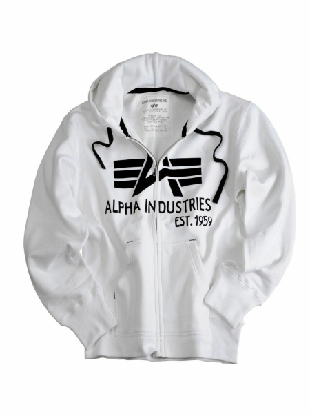 Alpha Industries Kapuzenjacke Big A Classic Zip Hoody Weiß 103307 09 5394
