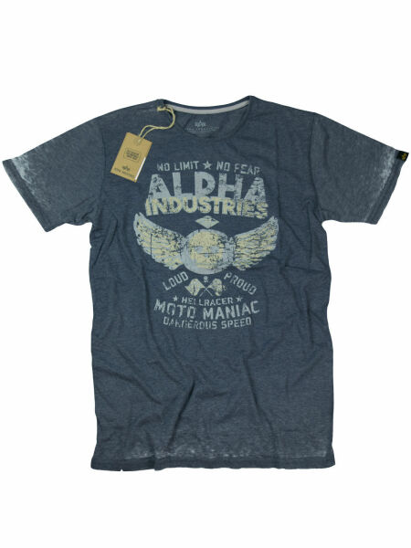Alpha Industries T-Shirt Hellracer T 176514 07 Replica Blue 6080
