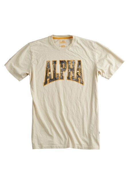 Alpha Industries T-Shirt Photo Print T Off White Cremeweiss 5291
