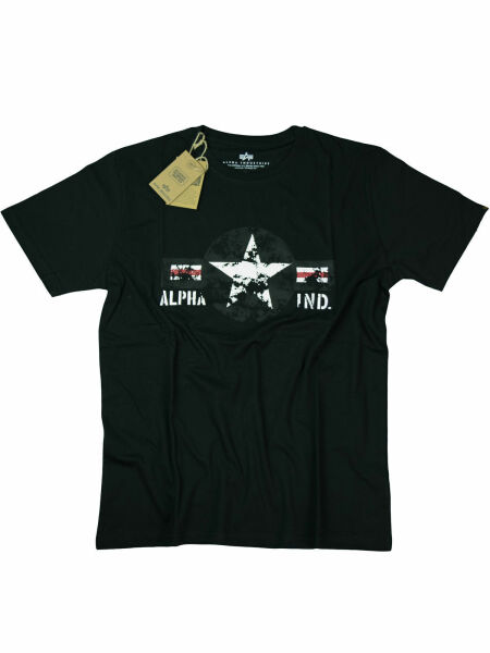 Alpha Industries T-Shirt USAF T Schwarz | Weiß 111502 95 6074