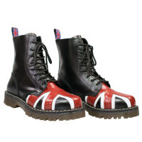 Alpha London 8-Loch Boot Stiefel Union Jack UK Flag...