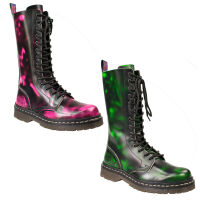 Alpha London Damen 14-Loch Boot Stiefel Florescente Neon...