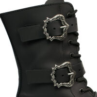 Alpha Rangers 10-loch Boot Schwarz Ranger Unisex  Schnallen Buckles Gothic 5060 EU 37
