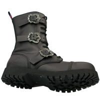 Alpha Rangers 10-loch Boot Schwarz Ranger Unisex  Schnallen Buckles Gothic 5060 EU 37